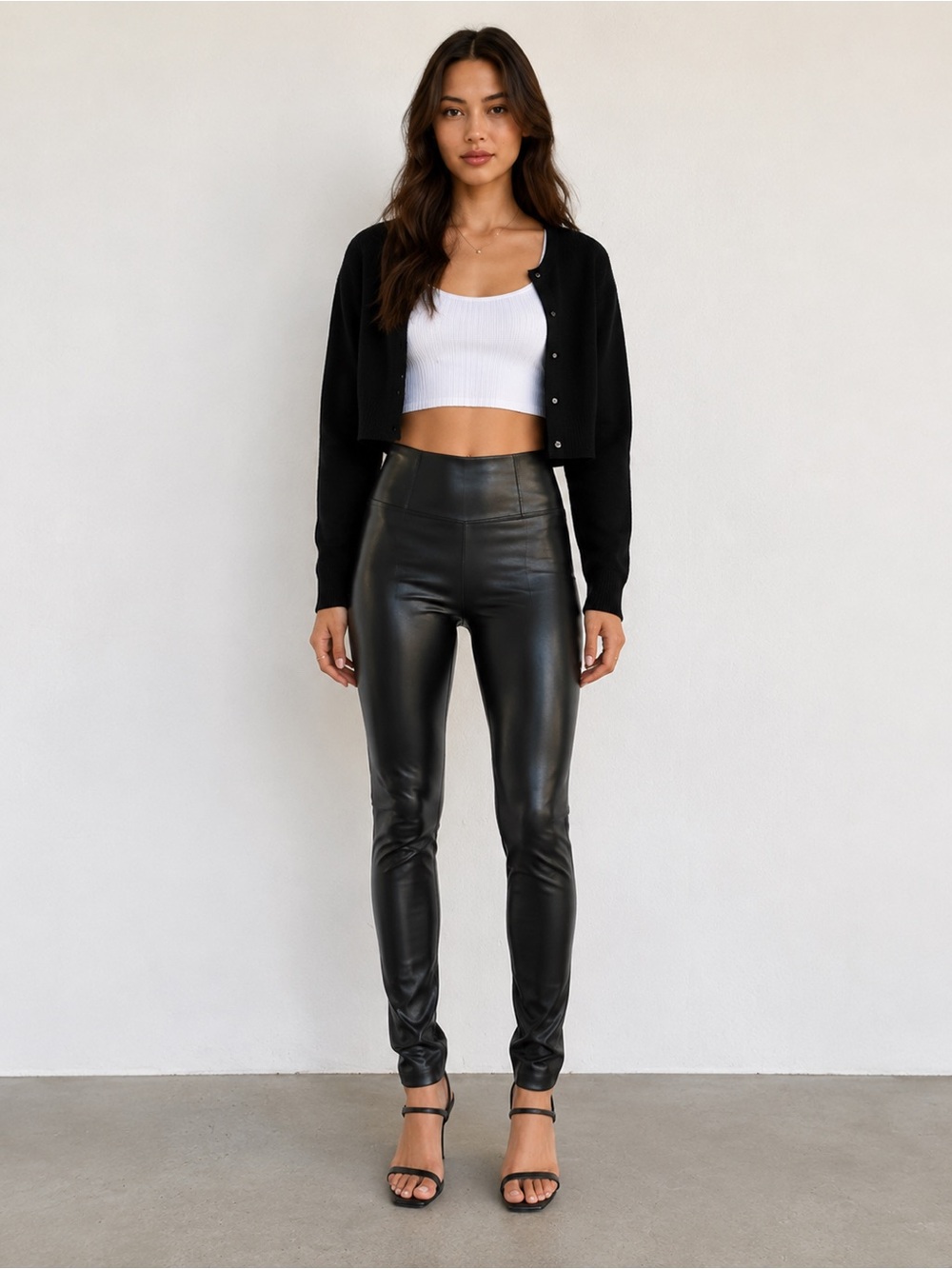 Aritzia Wilfred Free Vegan Leather High Rise Black Leggings XS